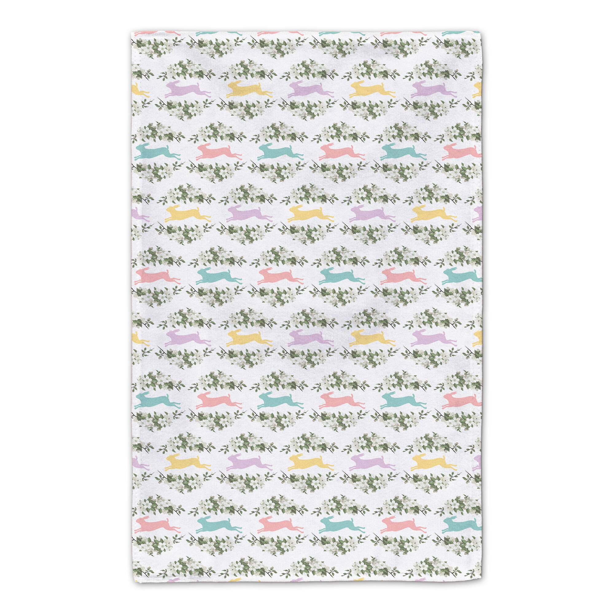 Pink Rabbit Tea Towel - Set of 2